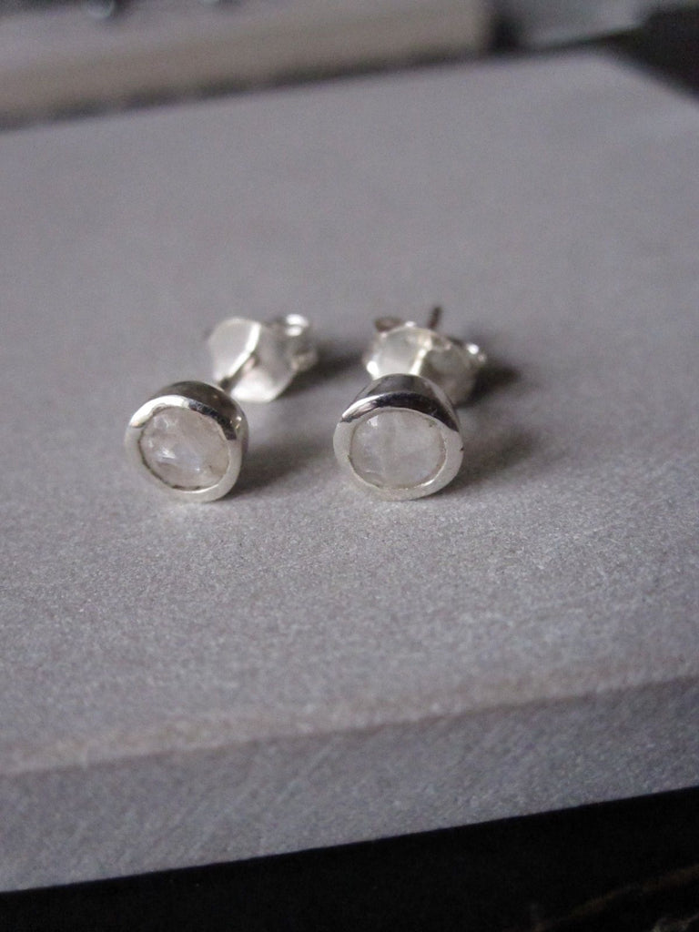 CollardManson 925 silver studs with rainbow moonstone