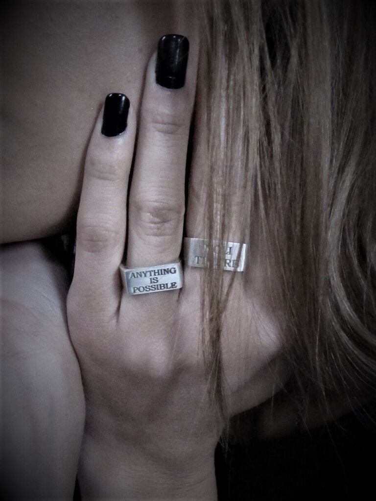 WDTS 925 Silver Flat Front Ring- ANYTHING IS POSSIBLE