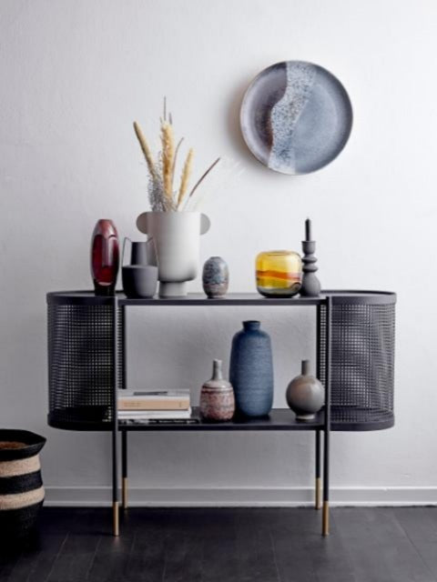 Itamar Vase, Black, Metal
