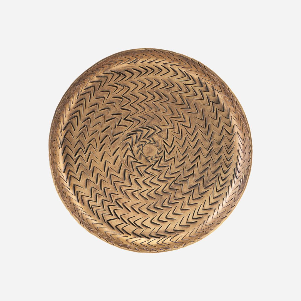 Medium Rattan Tray Brass finish