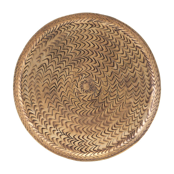 TRAY, RATTAN, BRASS FINISH Large