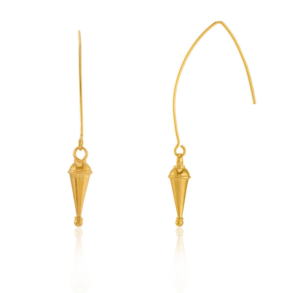 925 Silver Shanku Earrings - Gold plated