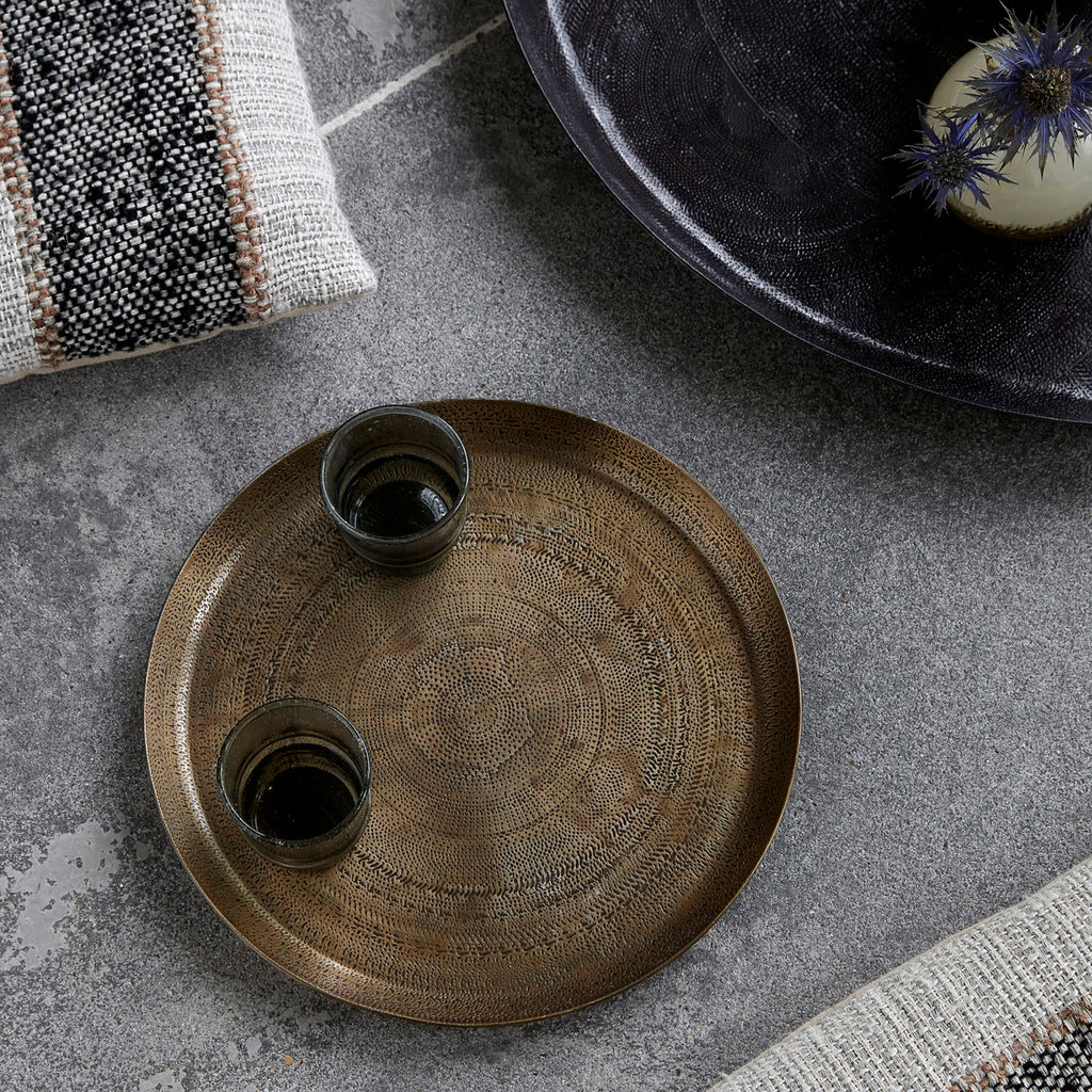 Tray Jhansi Antique brass finish
