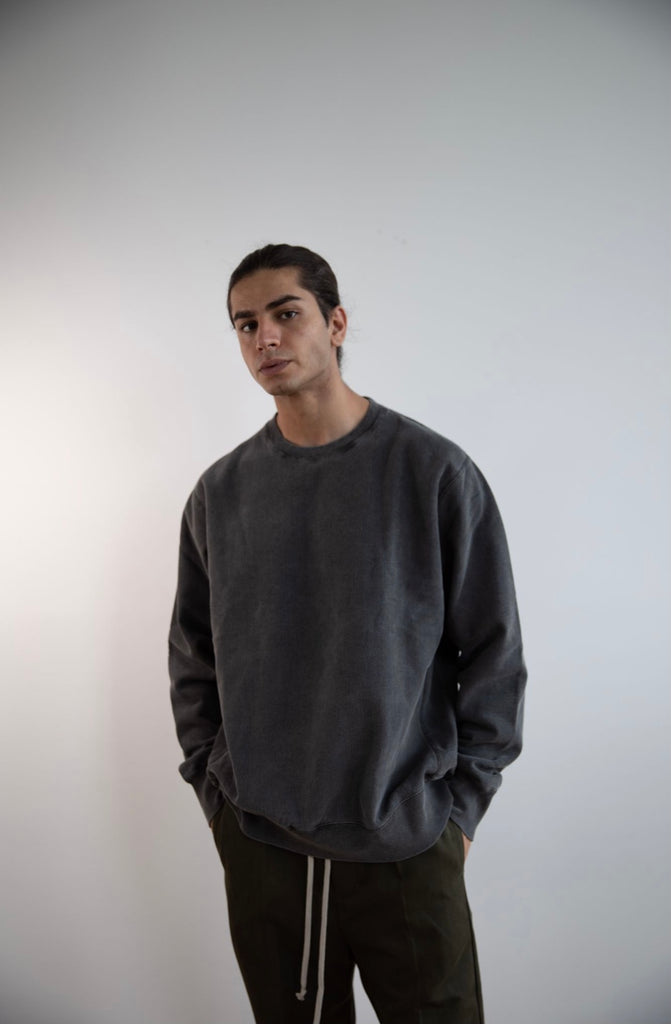 WDTS Heavyweight  L/S UNISEX Sweatshirt distressed charcoal