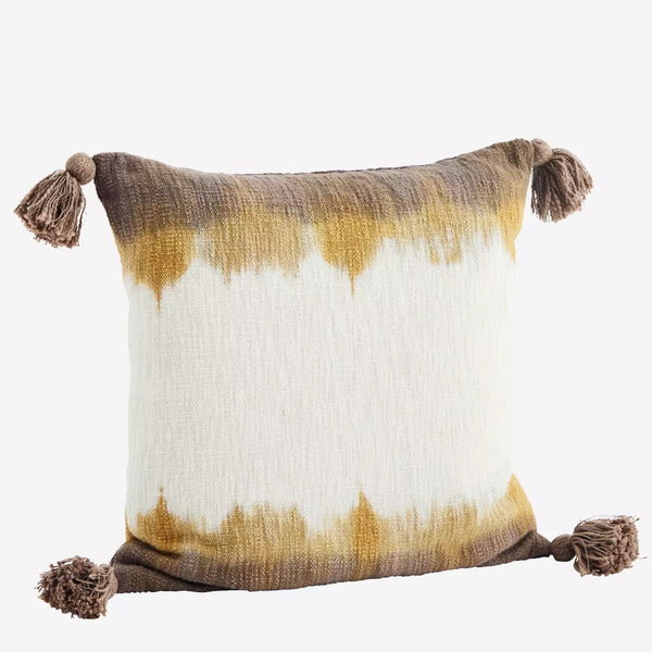 Tie dye cushion cover w/ tassels