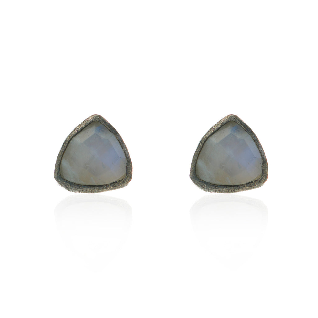 925 Silver Irregular Moonstone Earrings