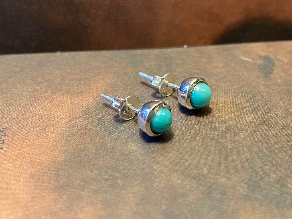 925 Silver Larimar Studs