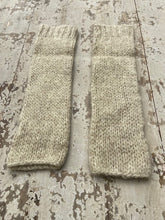 WDTS - Long Arm warmers in Light Beige Mohair Wool