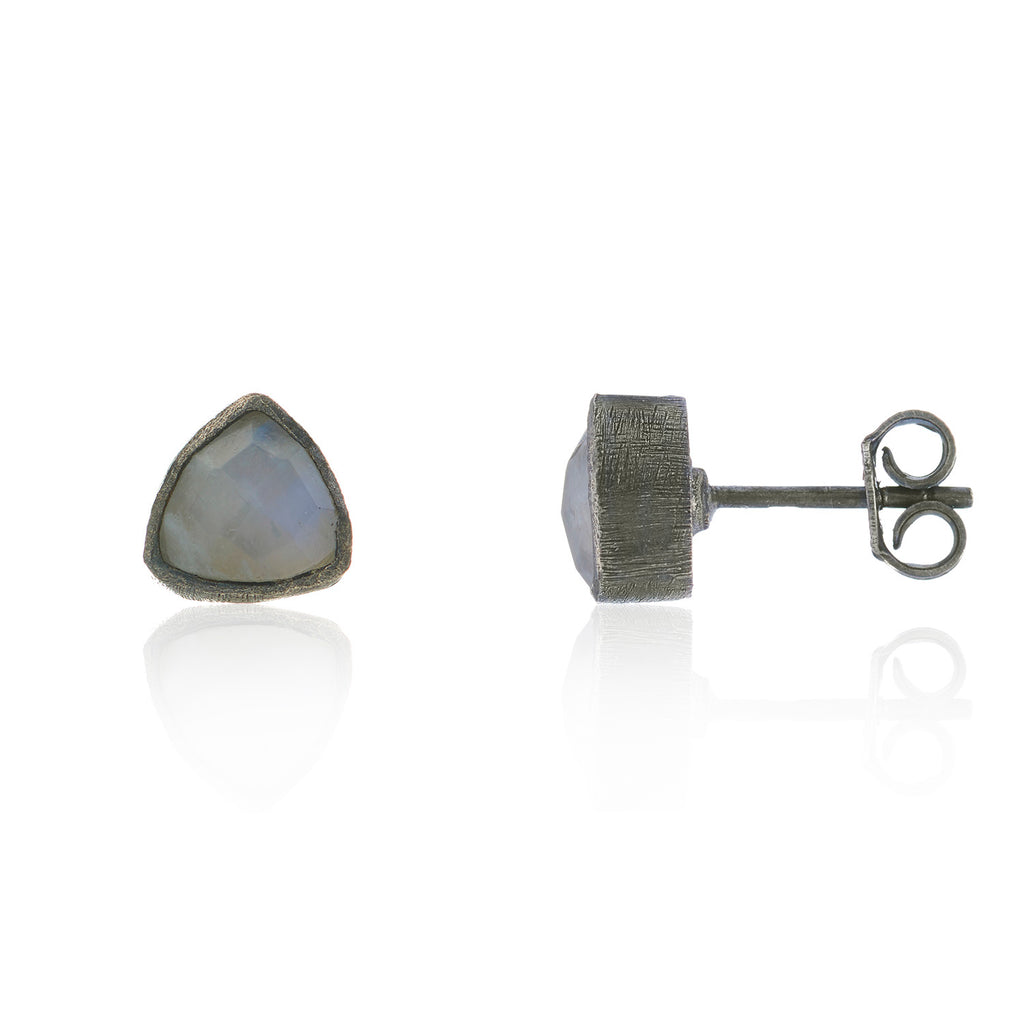 925 Silver Irregular Moonstone Earrings