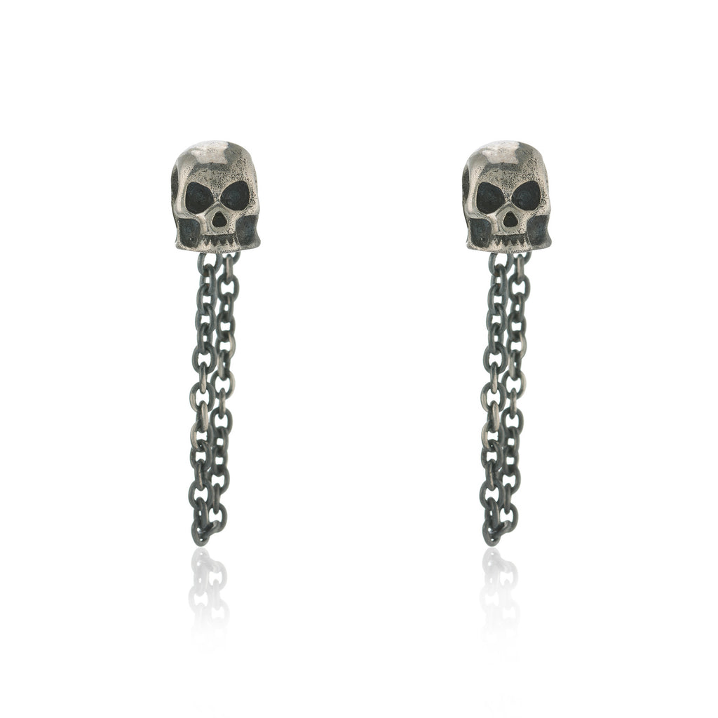 WDTS Skull W/ Chain Earrings