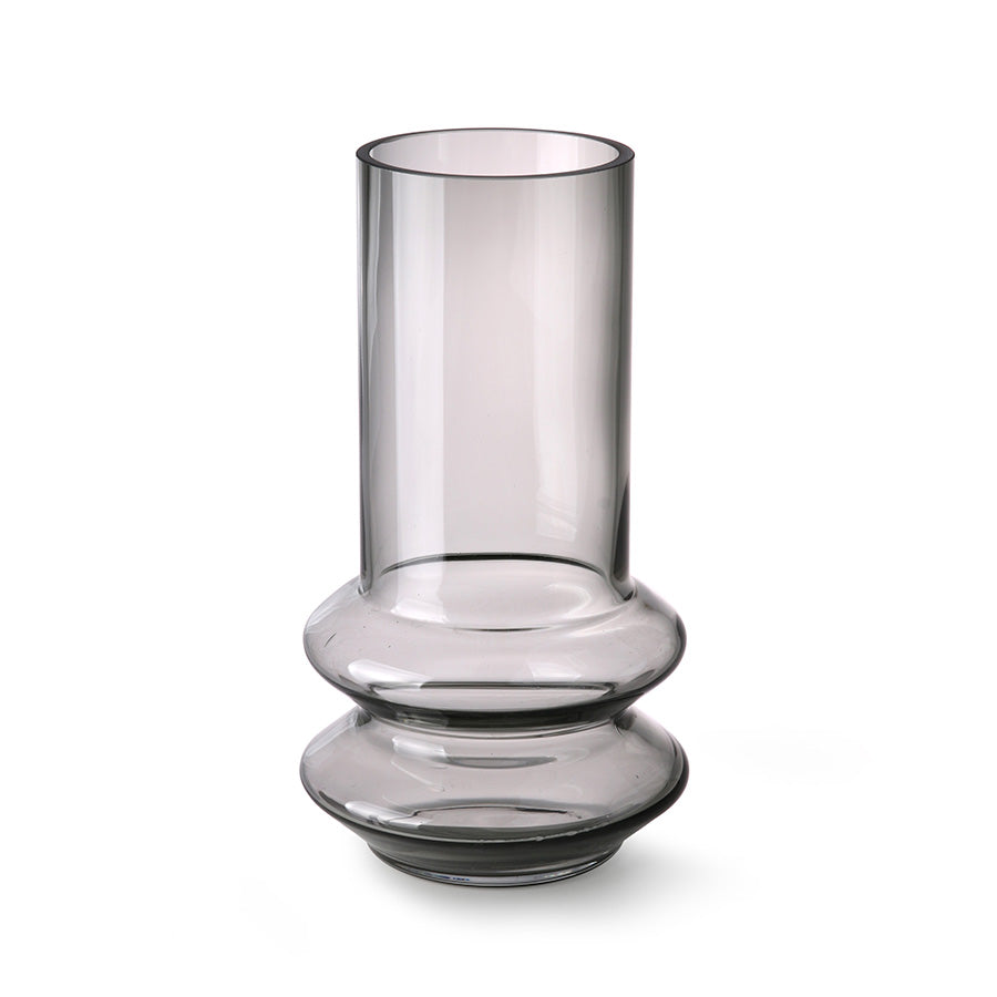 Smoked grey glass vase M