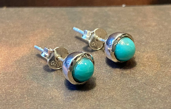 925 Silver Larimar Studs