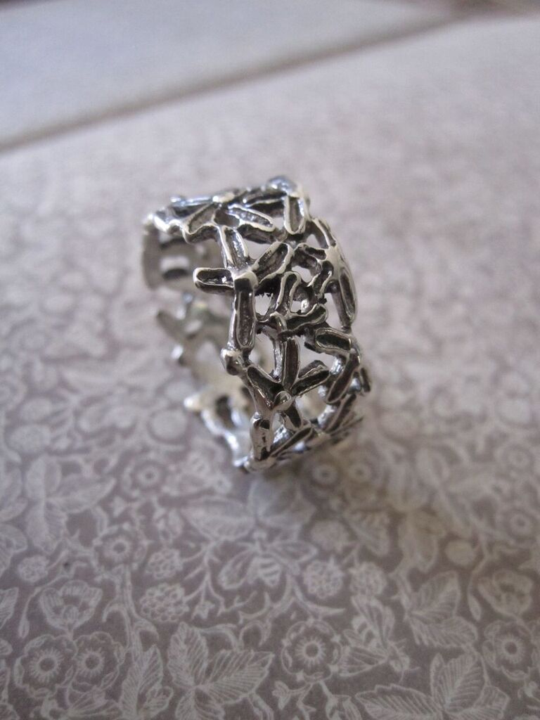 925 Silver Flowers with Oxidised Finish Ring