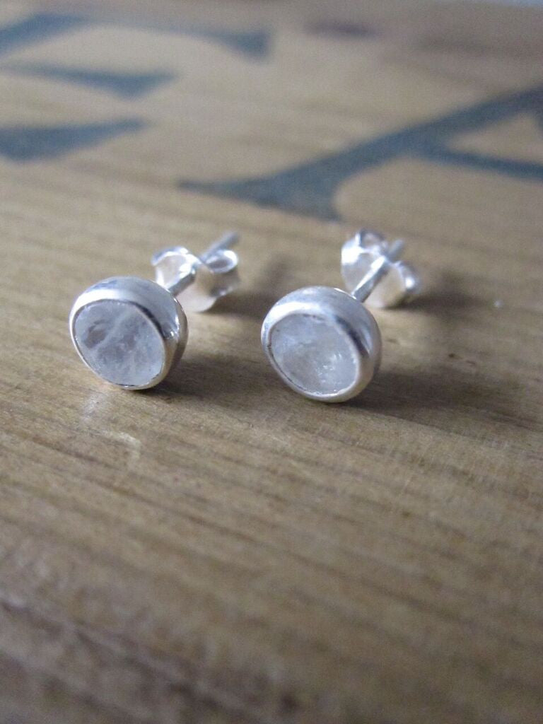 CollardManson 925 silver studs with rainbow moonstone