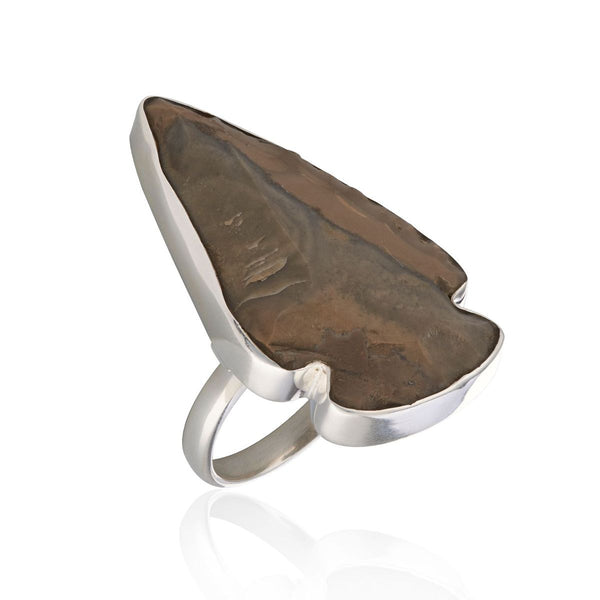 WDTS 925 Silver agate arrowhead ring