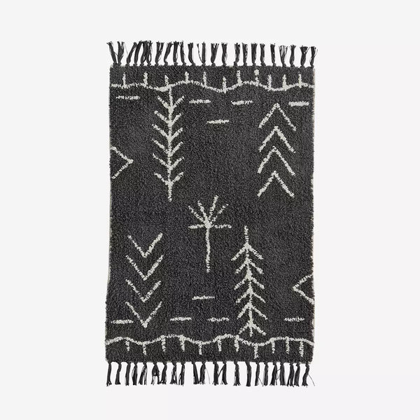 Madam Stoltz Tufted Bathroom Mat / Rug Charcoal / Ivy