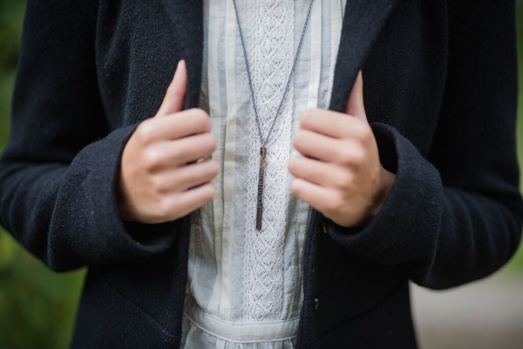 WDTS Window Dressing the Soul Silver - Hand Hammered Necklace - NOLI TIMERE - Mixed Finish