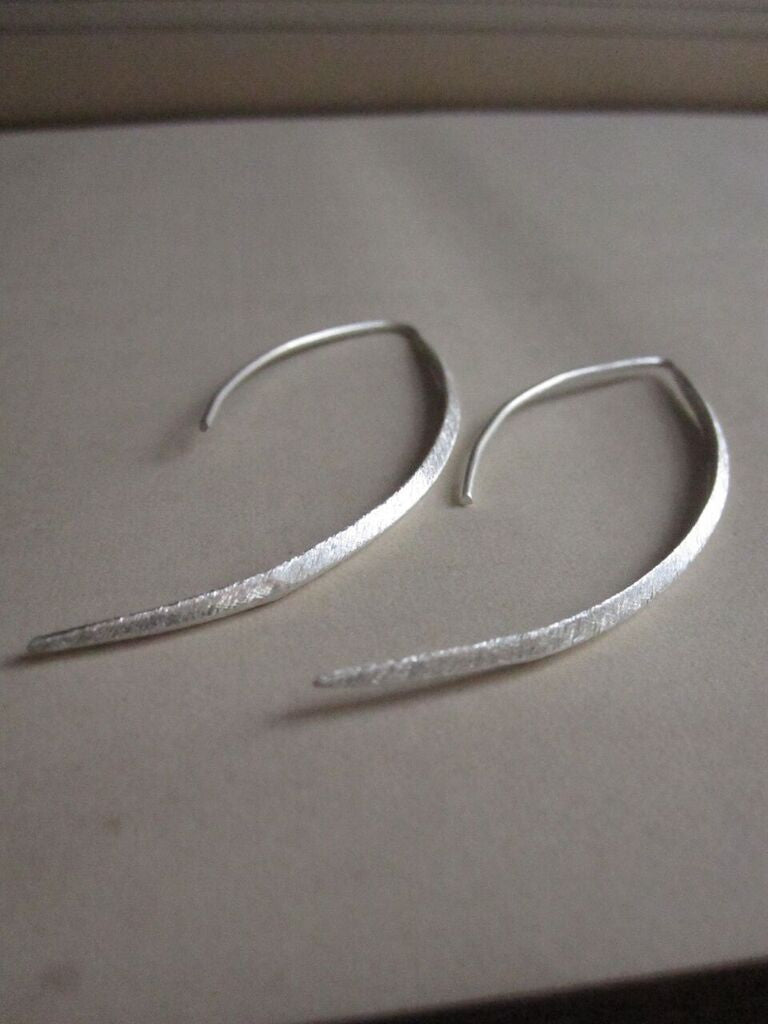 Collard Manson 925 Silver Curved Drop Earrings