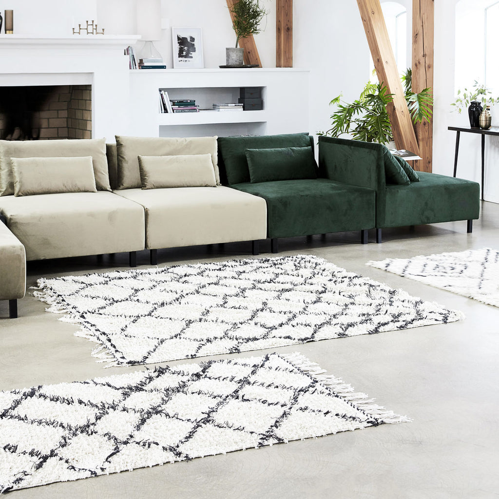 Kuba Rug- White/Black 140x200