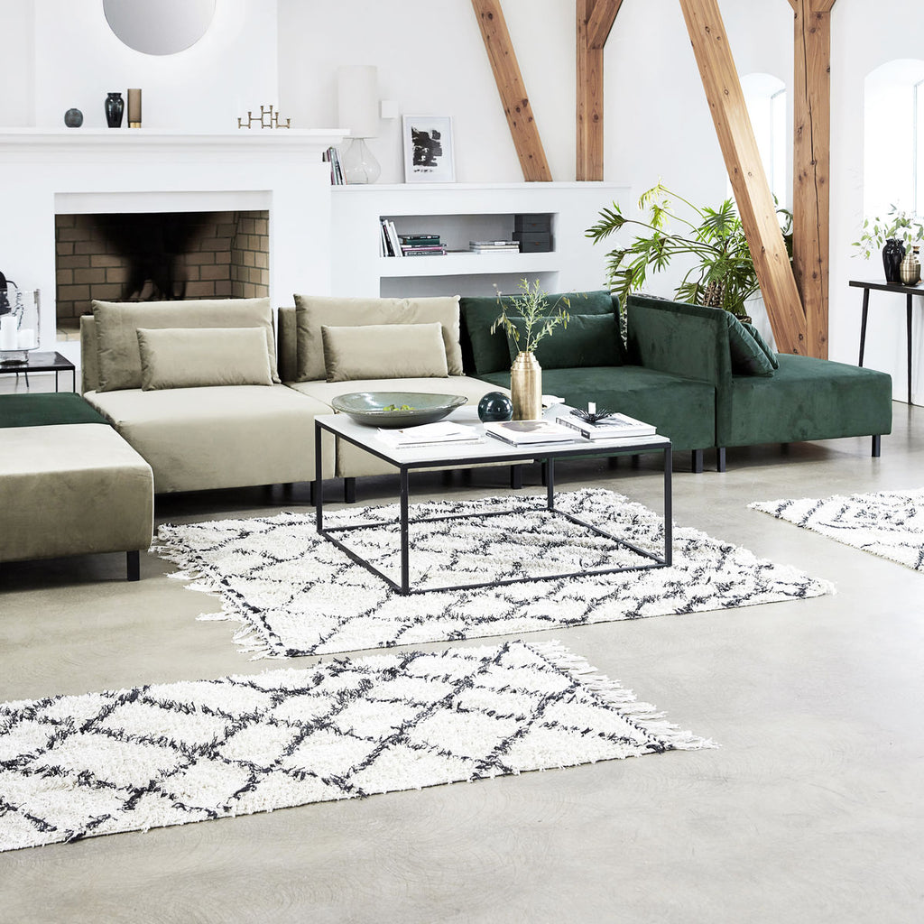 Kuba Rug- White/Black 140x200