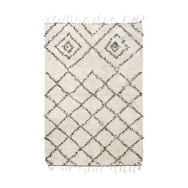 Kuba Rug- White/Black 140x200