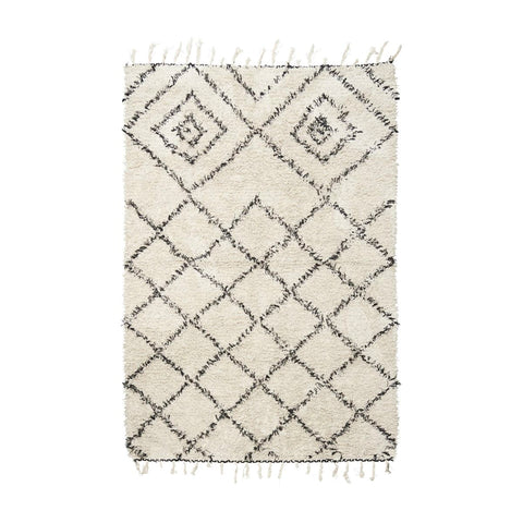 Kuba Rug- White/Black 140x200