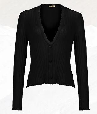 AW22 Mes Demoiselles Knitted Cardigan Mount Rogers- charcoal