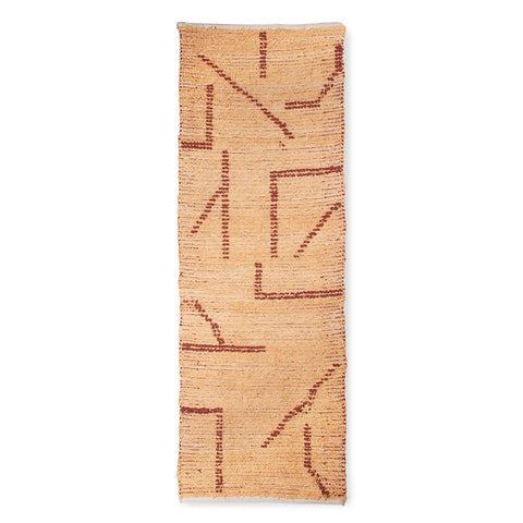 hand woven cotton runner peach/mocha (70x200cm)