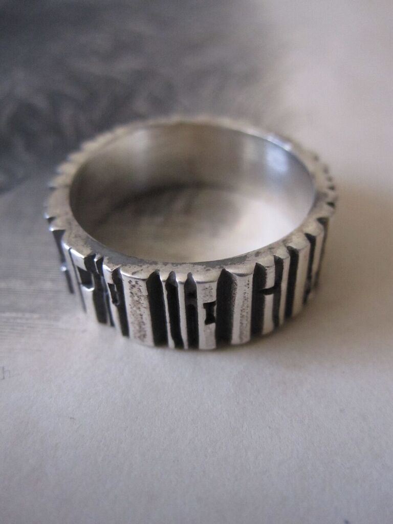 925 Silver Bark textured finish ring