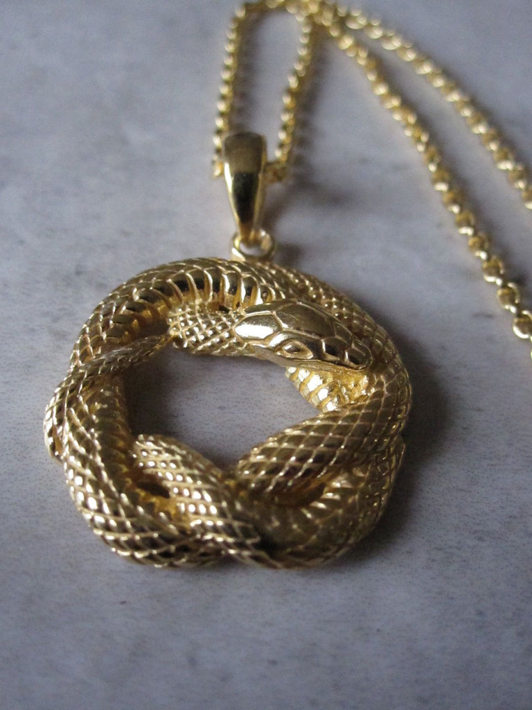 925 Silver Snake necklace - Gold