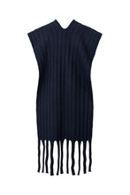 Rabens Saloner Emillia Dual Knit Split Scarf Navy