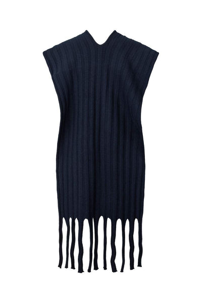 Rabens Saloner Emillia Dual Knit Split Scarf Navy