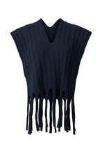 Rabens Saloner Emillia Dual Knit Split Scarf Navy