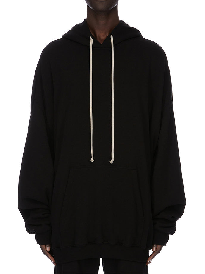 Rick Owens SS26 TEMPLE HUN HOODIE IN BLACK