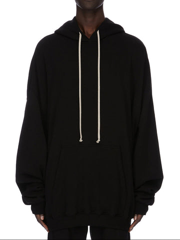 Rick Owens SS26 TEMPLE HUN HOODIE IN BLACK