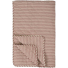 Ib Laursen Quilt sand w/dusty plum stripes