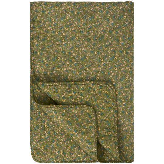 Ib Laursen Quilt grey w/green, blue and light pink flowers