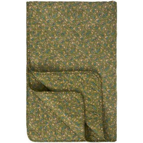 Ib Laursen Quilt grey w/green, blue and light pink flowers