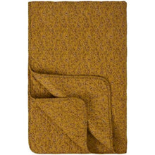 Ib Laursen Quilt mustard w/green, grey and brown flower vines