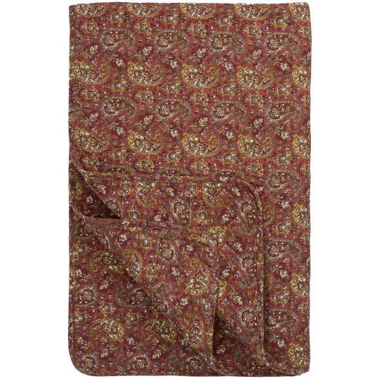 Ib Laursen Quilt light pink w/green, grey and dark pink paisley pattern