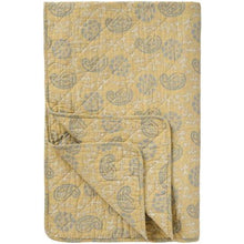 Ib Laursen Quilt soft yellow w/off white and grey pattern