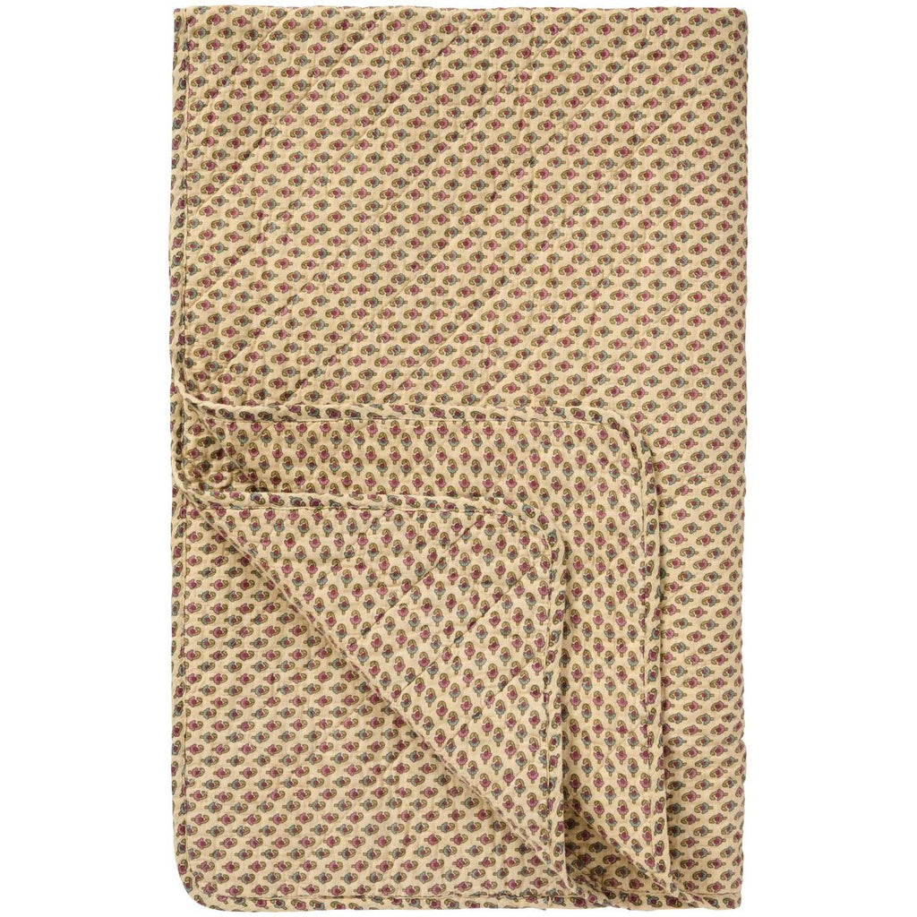 Ib Laursen Quilt beige w/block pattern