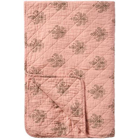 Ib Laursen Quilt light pink w/dark grey block pattern