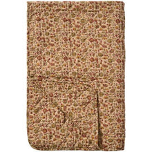 Ib Laursen Quilt brown w red, orange and grey flower vines