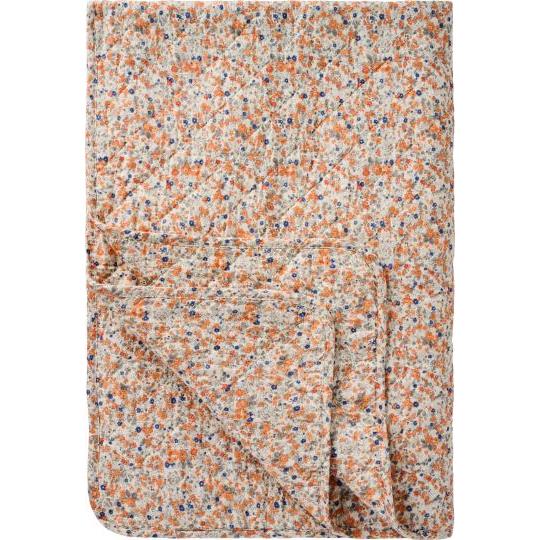 Ib Laursen Quilt w/orange and blue flowers