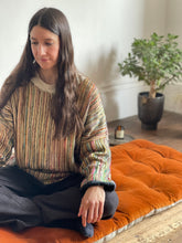 Lyla Linen / Velvet floor mattress 70 x 175cm Rust / Natural w'cotton filling