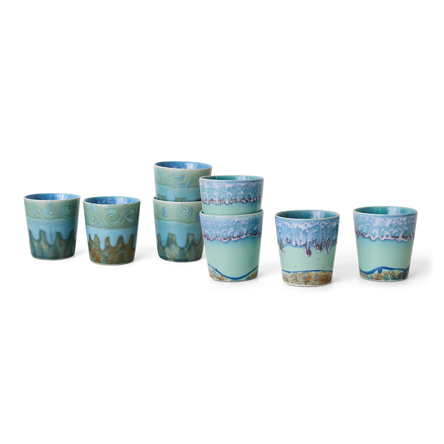 HK Living: 70s ceramics: Van Gogh coffee mugs, self portrait (set of 2)