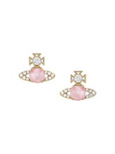 Vivienne Westwood ONDINA EARRINGS - GOLD / PINK, WHITE CZ