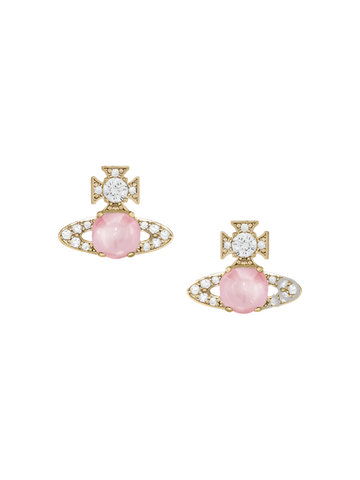 Vivienne Westwood ONDINA EARRINGS - GOLD / PINK, WHITE CZ
