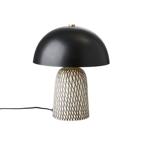 Fungi Table Lamp M Black/ivory